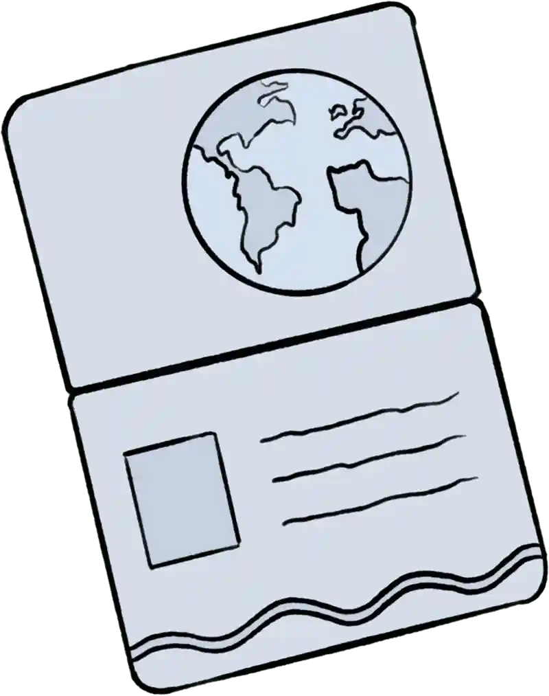 Illustration af et åbent pas